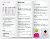 Patterned instructions for knitting a doodle beanie with measurements and yarn details.