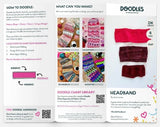 Brochure with knitting patterns and colorful illustrations of headbands