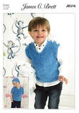 James c. Brett Flutterby Chunky JB316 Slipover, Sweater and Hat printed Pattern Leaflet