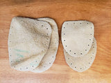 100% leather slipper soles natural with holes suede side size small